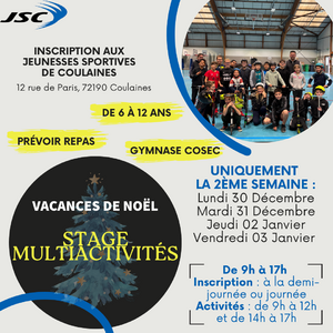 Stage Noël 2024 Multiactivités